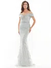 Rina Di Montella Lace Formal Long Ormal Dress 2737 In Gray