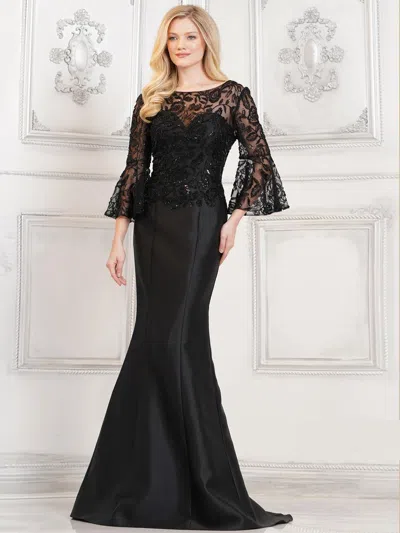 Rina Di Montella Rd2939 Long Formal Mother Of The Bride Dress In Black