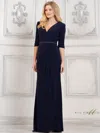 Rina Di Montella Rd3109 Long Mother Of The Bride Beaded Dress In Blue