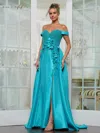 Rina Di Montella Rd3229 Evening Long Beaded Formal Dress In Blue
