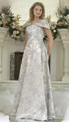 Rina Di Montella Rd3312 Beaded Long Formal Evening A Line Dress In Multi