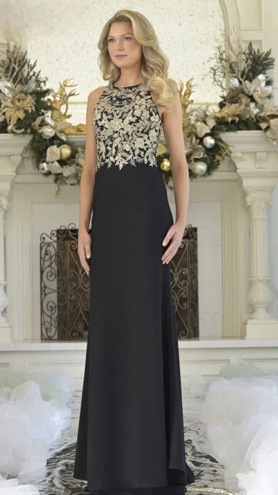 Rina Di Montella Rd3345 Fitted Formal Long Evening Dress In Multi