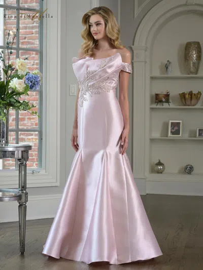 Rina Di Montella Rd3408 Long Formal Mermaid Evening Dress In Pink