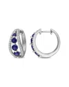 Rina Limor 1 3/4ct Tgw Created Blue Sapphire And 1/2ct Tw Lab In Metallic