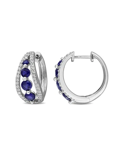 Rina Limor 1 3/4ct Tgw Created Blue Sapphire And 1/2ct Tw Lab In Metallic