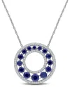 Rina Limor 1 4/5ct Tgw Created Blue Sapphire And 1/3ct Tw Lab In Green