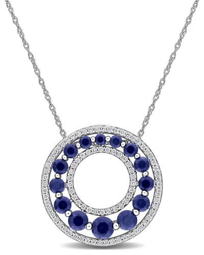 Rina Limor 1 4/5ct Tgw Created Blue Sapphire And 1/3ct Tw Lab In Green