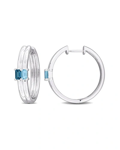 Rina Limor 1.60 Ct. Tw. Sky Blue Topaz Hoops In Metallic