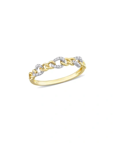 Rina Limor 10k 0.07 Ct. Tw. Diamond Semi-eternity Link Ring In Green