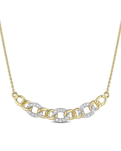 Rina Limor 10k 0.09 Ct. Tw. Diamond Link Necklace Necklace In Gold