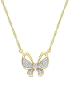 Rina Limor 10k 0.12 Ct. Tw. Diamond Butterfly Pendant