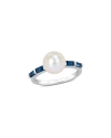 Rina Limor 10k 0.72 Ct. Tw. Sapphire & 8-8.5mmmm Pearl Ring