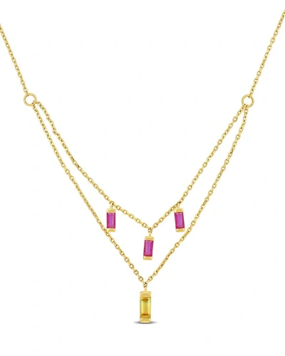Rina Limor 10k 0.86 Ct. Tw. Yellow Sapphire Double Necklace In Gold