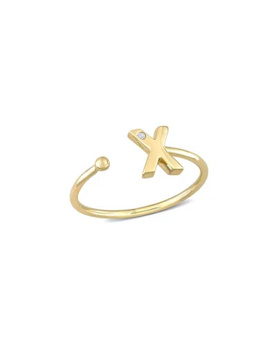 Rina Limor 10k 0.01 Ct. Tw. Diamond Initial X Ring In Gold