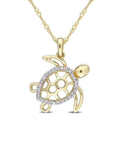 Rina Limor 10k 0.05 Ct. Tw. Diamond Necklace In Gold