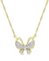 Rina Limor 10k 0.12 Ct. Tw. Diamond Butterfly Pendant