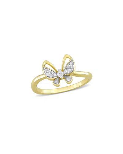 Rina Limor 10k 0.12 Ct. Tw. Diamond Butterfly Ring In Gold