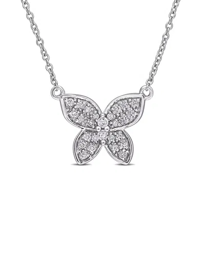 Rina Limor 10k 0.13 Ct. Tw. Diamond Butterfly Necklace