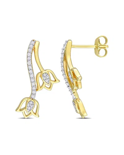 Rina Limor 10k 0.19 Ct. Tw. Diamond Floral Studs