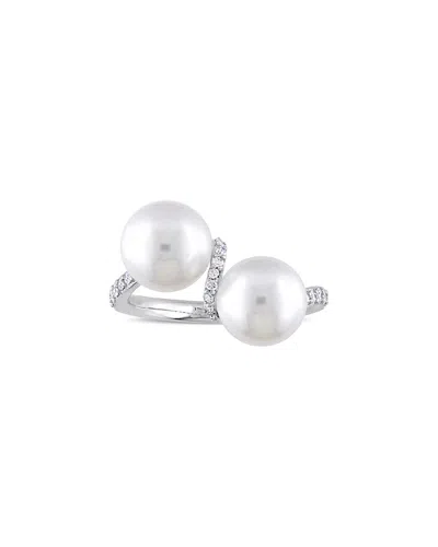 Rina Limor 10k 0.20 Ct. Tw. Diamond 8-8.5mm Pearl Twist Ring