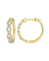 Rina Limor 10k 0.20 Ct. Tw. Diamond Link Clip-on Hoops