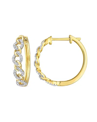 Rina Limor 10k 0.20 Ct. Tw. Diamond Link Clip-on Hoops