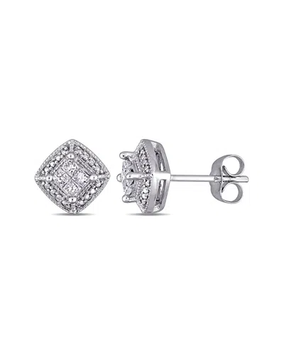 Rina Limor 10k 0.24 Ct. Tw. Diamond Cluster Studs