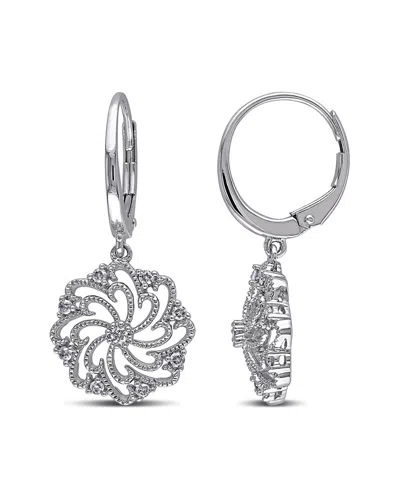 Rina Limor 10k 0.24 Ct. Tw. Diamond Floral Earrings