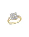 Rina Limor 10k 0.25 Ct. Tw. Diamond Square Cluster Ring