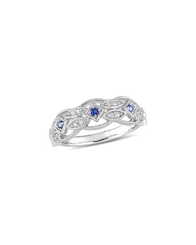 Rina Limor 10k 0.27 Ct. Tw. Diamond & Sapphire Ring