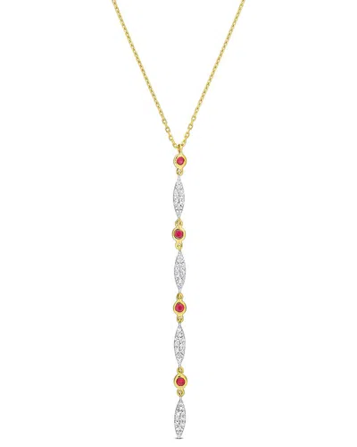Rina Limor 10k 0.36 Ct. Tw. Diamond & Ruby Necklace In Gold