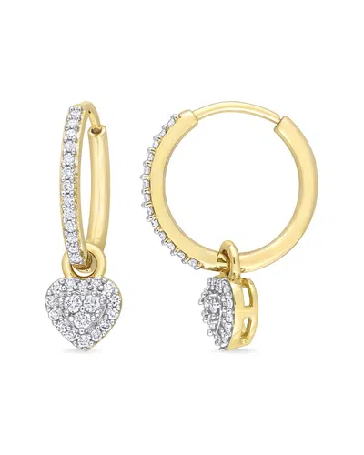 Rina Limor 10k 0.36 Ct. Tw. Diamond Heart Huggie Earrings In Gold