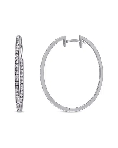 Rina Limor 10k 0.43 Ct. Tw. Diamond Inside-outside Clip-on Hoops