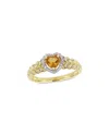 Rina Limor 10k 0.48 Ct. Tw. Diamond & Citrine Ring