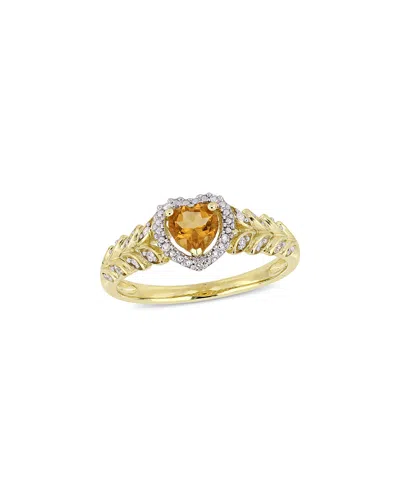 Rina Limor 10k 0.48 Ct. Tw. Diamond & Citrine Ring