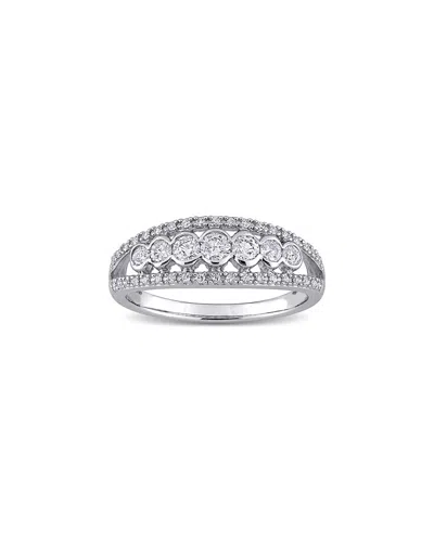 Rina Limor 10k 0.49 Ct. Tw. Diamond Semi-eternity Ring In Silver