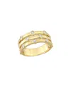 Rina Limor 10k 0.49 Ct. Tw. Diamond Triple-row Station Ring