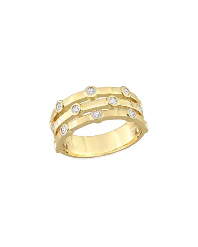 Rina Limor 10k 0.49 Ct. Tw. Diamond Triple-row Station Ring