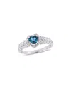 Rina Limor 10k 0.54 Ct. Tw. Diamond & London Blue Topaz Ring
