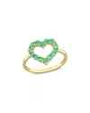 Rina Limor 10k 0.70 Ct. Tw. Emerald Heart Ring