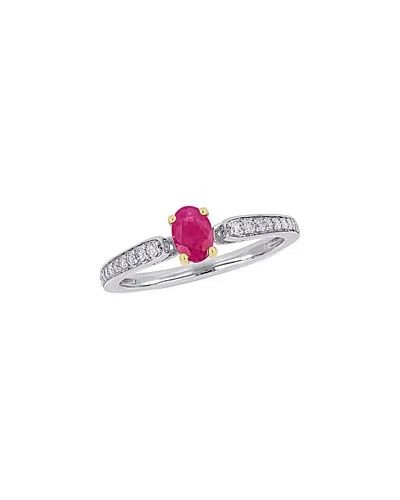 Rina Limor 10k 0.76 Ct. Tw. Diamond & Ruby Ring In Silver