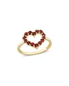 Rina Limor 10k 0.84 Ct. Tw. Garnet Heart Ring