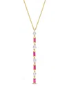 Rina Limor 10k 0.86 Ct. Tw. Diamond & Ruby Lariat Necklace