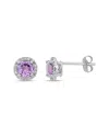Rina Limor 10k 0.87 Ct. Tw. Diamond & Amethyst Halo Earrings