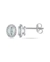 Rina Limor 10k 0.88 Ct. Tw. Diamond & Oval Aquamarine Earrings