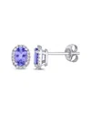 Rina Limor 10k 0.98 Ct. Tw. Diamond & Tanzanite Oval Halo Earrings