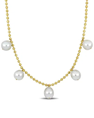 Rina Limor 10k 11-12mm Pearl Ball Cut Necklace