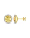 Rina Limor 10k 1.10 Ct. Tw. Diamond & Citrine Earrings