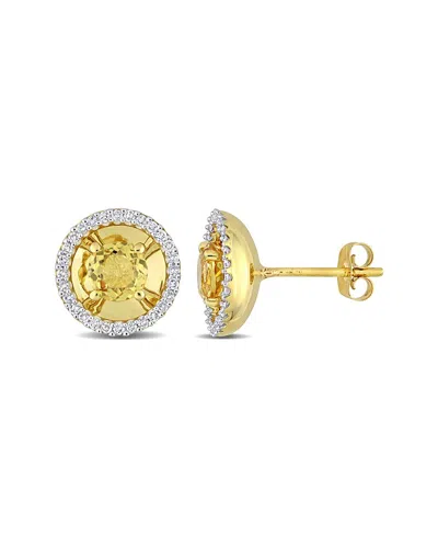Rina Limor 10k 1.10 Ct. Tw. Diamond & Citrine Earrings