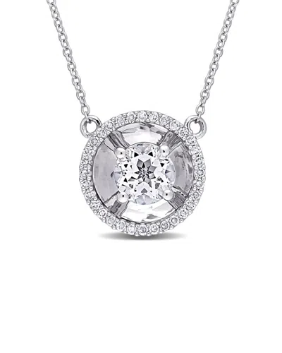 Rina Limor 10k 1.16 Ct. Tw. Diamond & White Topaz Necklace